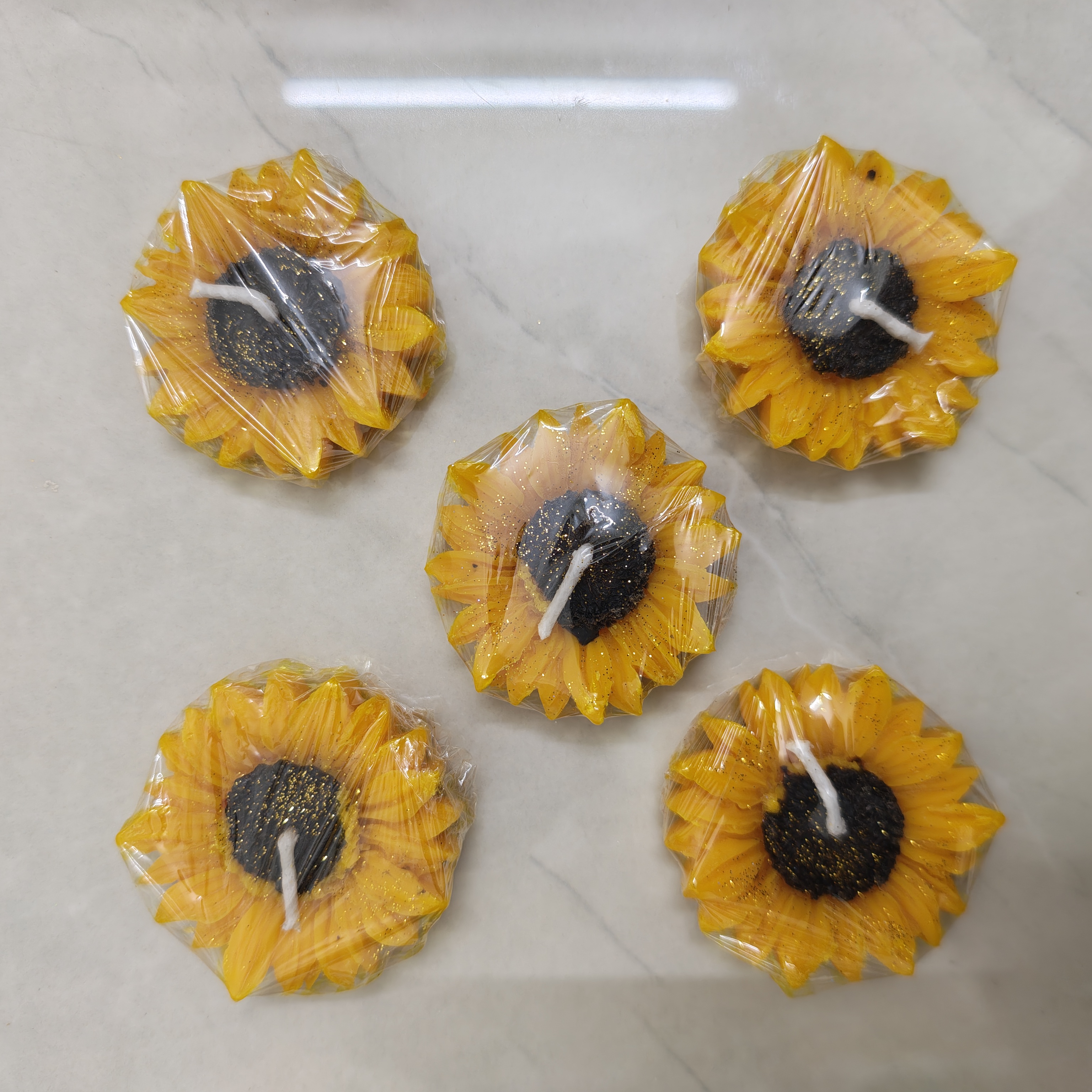5 Sunflower Floating candles