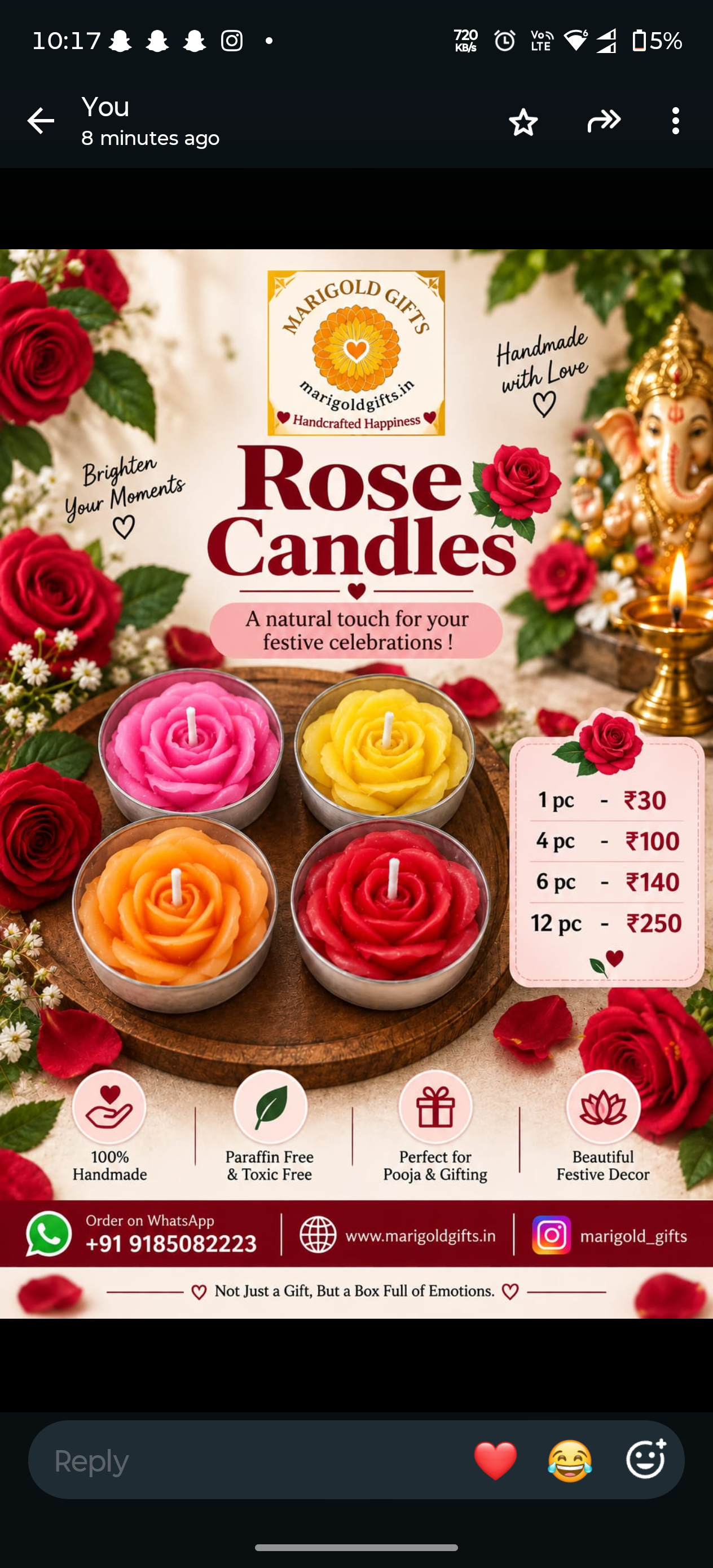 Rose Cup Candles